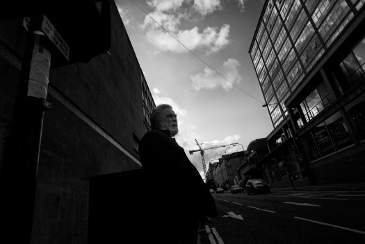 A rather large Glasgow man, hanging on the egde of sanity and the pavement 