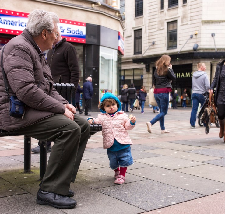 Small Italian girl staring 