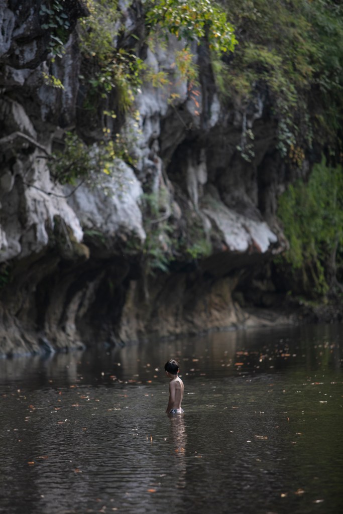 Solitary Child Standing Almost Perfectly Still, Khlong Sok River Pt2